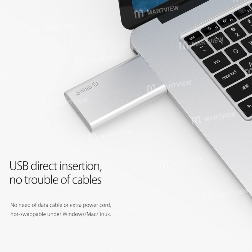 Orico MSG-U3 Type-A USB3.0 5Gbps High-Speed Aluminum mSATA SSD Enclosure