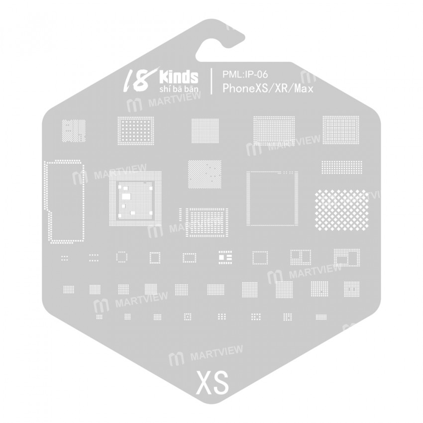 18 Kinds Chip BGA IC Reballing Stencil Kits for iPhone 6 to 13 Pro Max Screen Dot Matrix IC