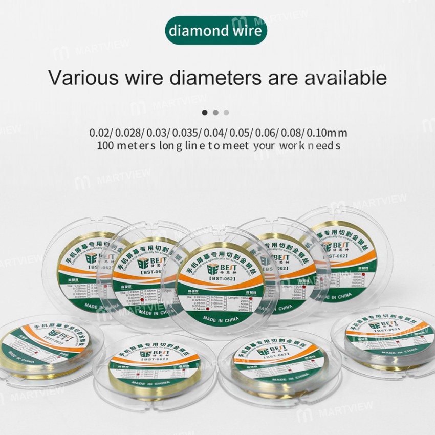 BST-062 100M Cutting Diamond Wire for LCD Display Screen Separator Repair