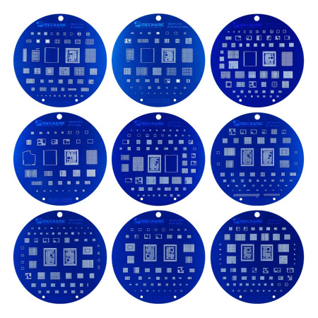 Mechanic UFO 9-in-1 iPhone Comprehensive Blue BGA Reballing Stencil Set for iPhone 8 to 17Pro Max