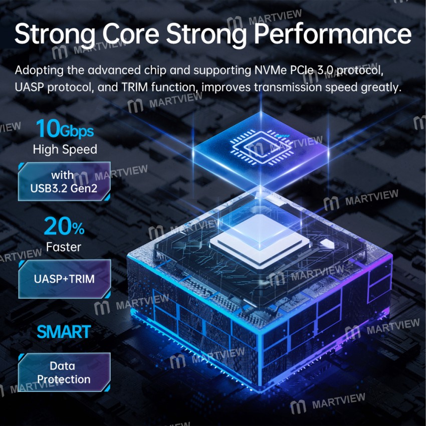 Orico M2R1 All Aluminum USB3.1 Gen2 RGB M2 NVMe SSD Enclosure for M2 NVMe SSD