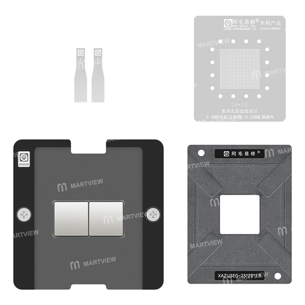 amaoe 020mm-xilinx-xazu3eg-automotive-host-chip-bga784-bga-reballing-stencil-tin-plating-platform-se