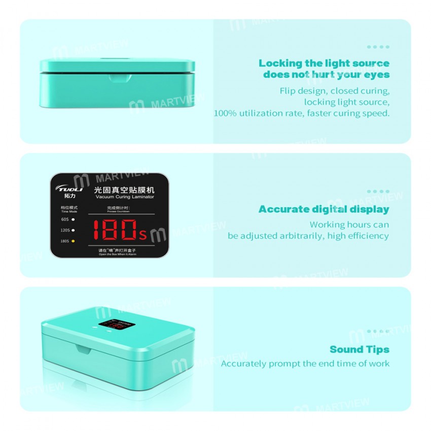 Tuoli TL-X9H 7-inch Automatic Intelligent Vacuum UV Film Curing Machine for Mobile Phone Screen