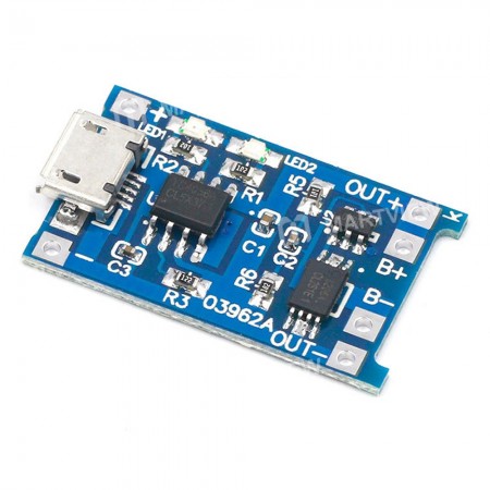 Micro USB 18650 Lithium Battery Charging Module with Protection Dual Function - 2Pcs