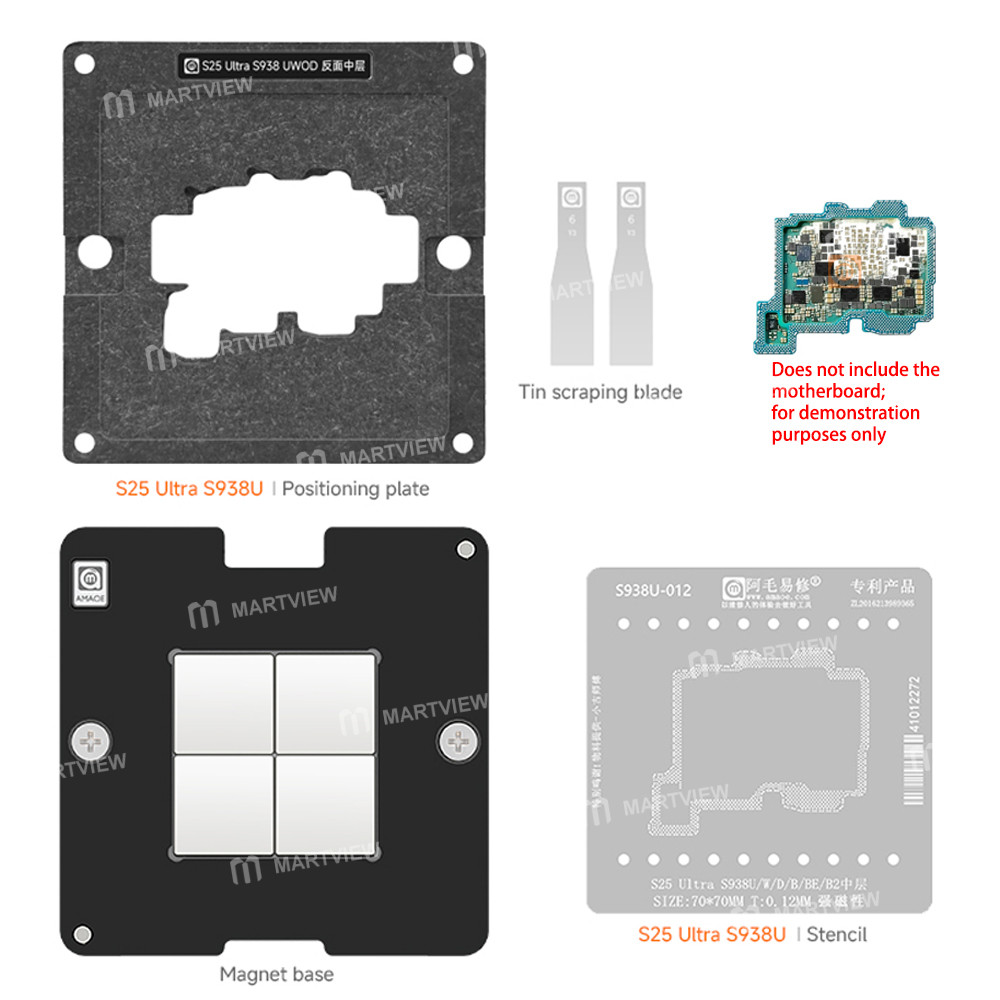 amaoe reverse-middle-layer-bga-reballing-stencil-platform-set-for-samsung-s25-ultra-s938u-w-d-b-be-b