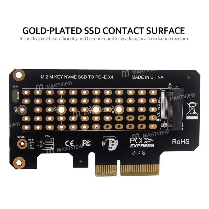 m2 nvme-to-pci-e-x4-expansion-card-support-m-key-nvme-pci-e-protocol-2