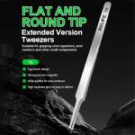 relife t2-extended-anti-magnetic-flat-round-tip-tweezers-for-smd-electronics-component-handling-5