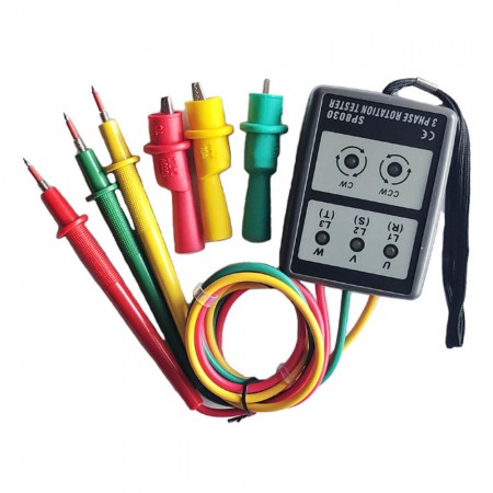 SP8030 Portable 20-400Hz Smart Three-phase AC Phase Meter with LED Indicator