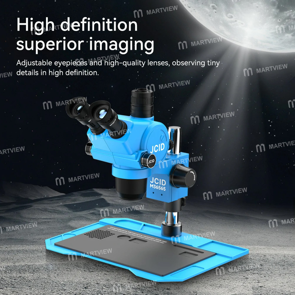 jcid m36565a-65-65x-continuous-zoom-trinocular-stereo-microscope-with-aluminum-alloy-base-2