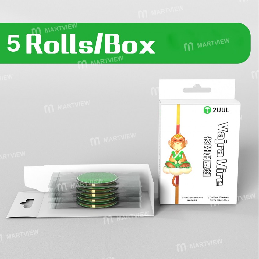 2uul 100M Vajra Carbon Steel Wire for Mobile Phone Screen Separation - 5 Rolls