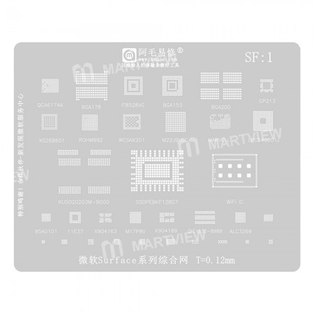 Amaoe SF1 0.12mm Microsoft Surface Series Comprehensive BGA Reballing Stencil