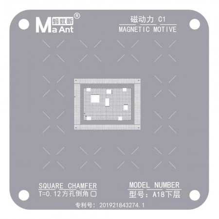 MaAnt Magnetic Power C1 CPU Tin Planting BGA Reballing Stencil for Apple A18