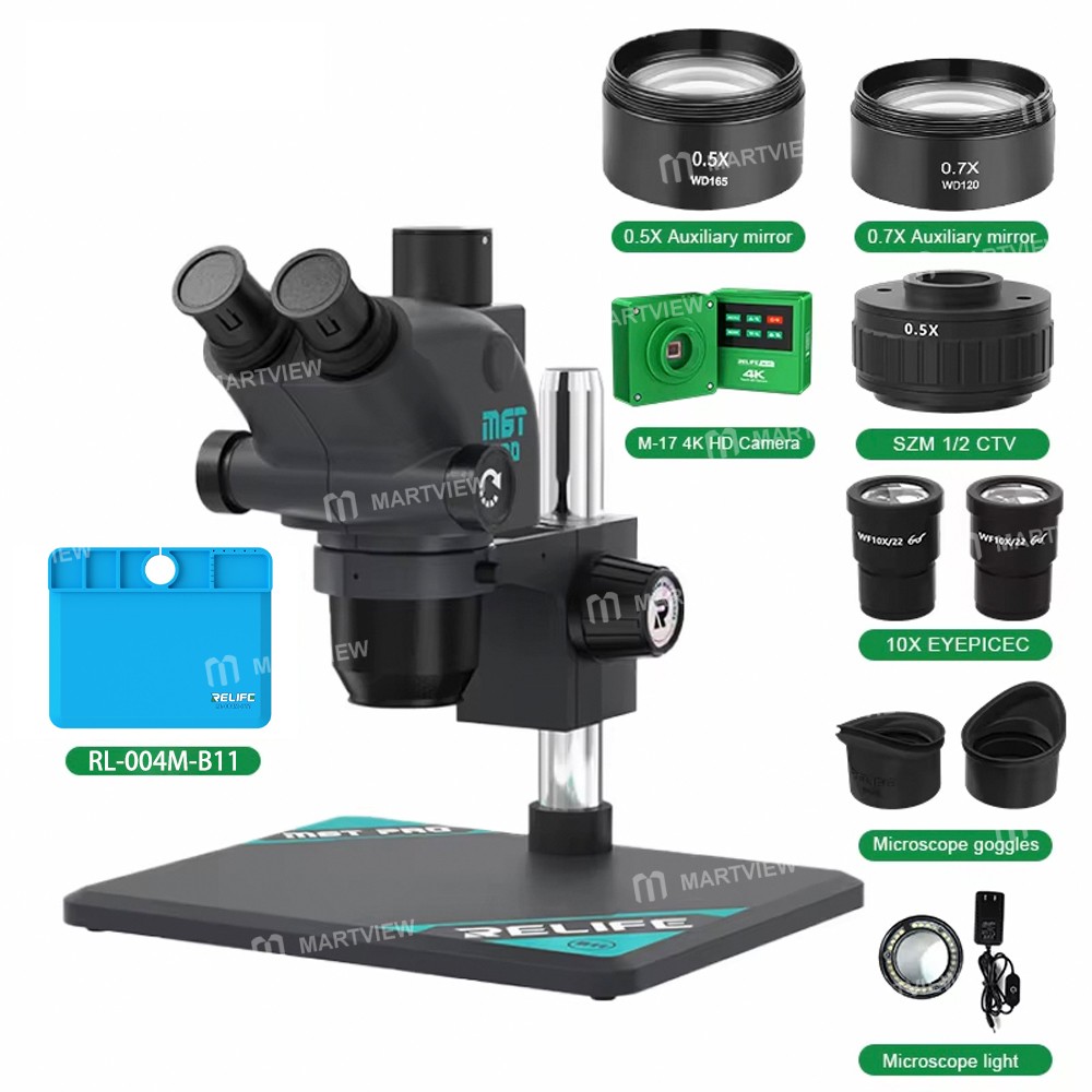 relife rl-m6t-pro-b11-65x-65x-continuous-zoom-trinocular-stereo-microscope-with-m-17-4k-hd-camera-3