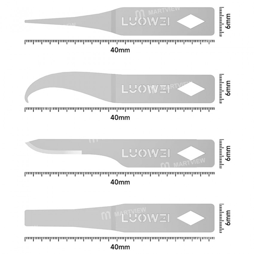 luowei lw-k1s-4-in-1-high-toughness-high-carbon-pry-blade-set-for-motherboard-ic-cpu-glue-removal-8