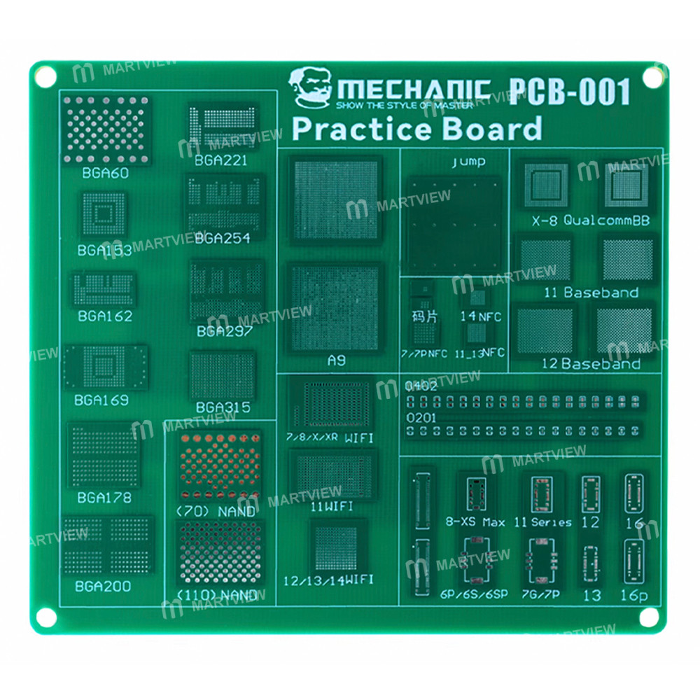 mechanic pcb-001-bga-chip-connector-socket-stencil-practice-board-support-iphone-17-series-9