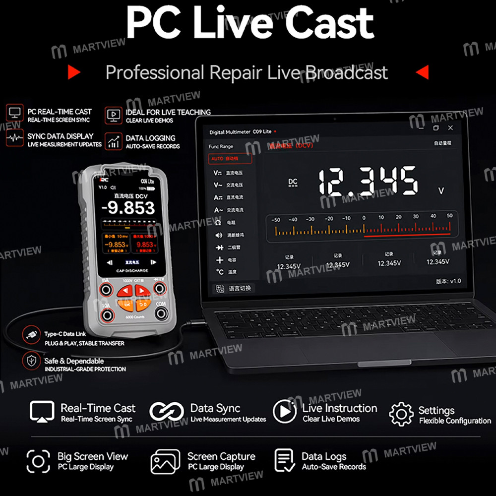 i2c c09-lite-full-auto-industrial-multimeter-supports-capacitive-discharge-live-screen-mirroring-11