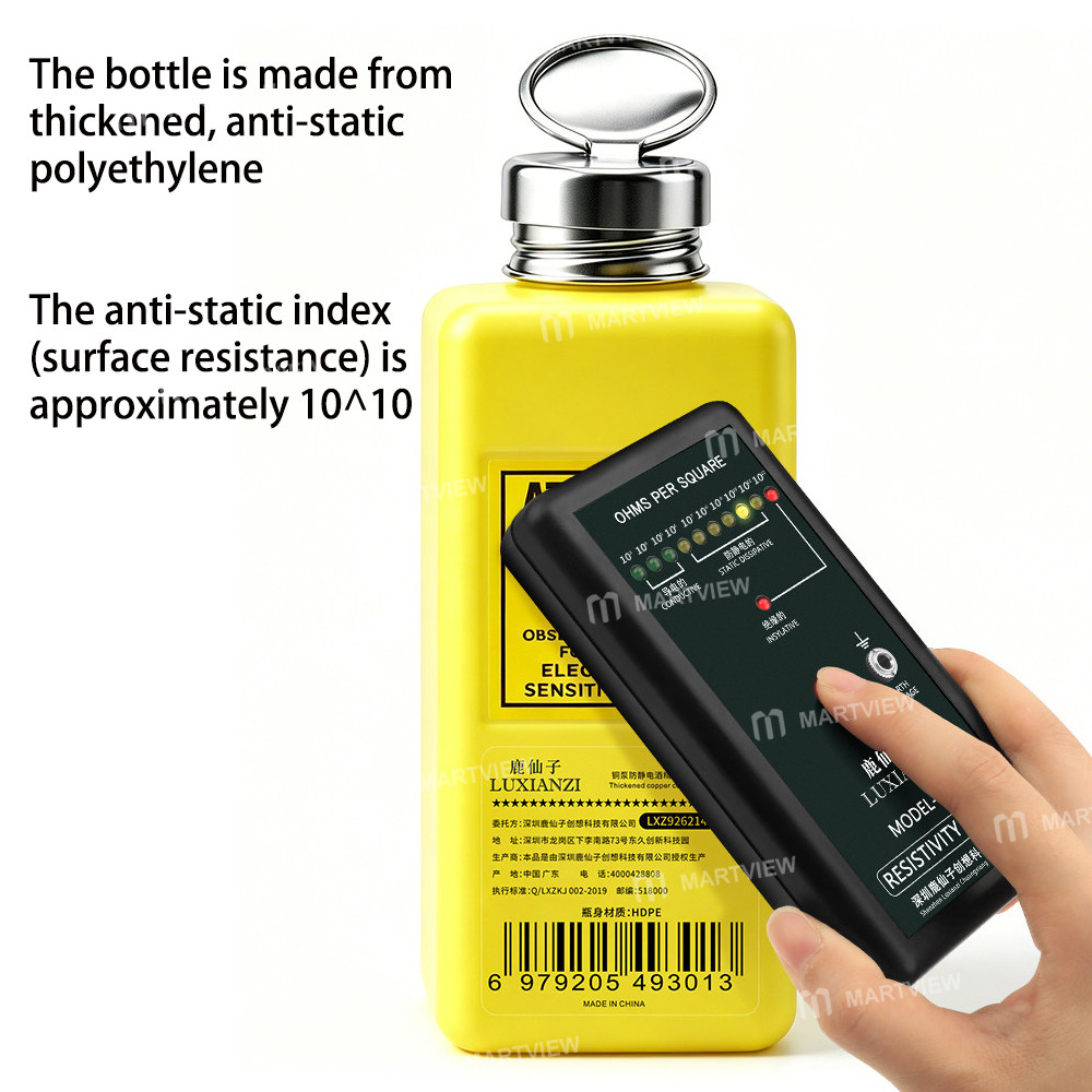 luxianzi 500ml-large-capacity-anti-static-push-button-plastic-alcohol-bottle-9