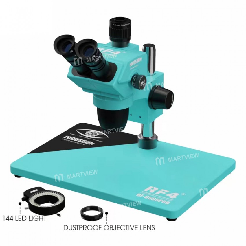 rf4 rf6565pro-65-65x-synchronous-zoom-trinocular-stereo-microscope-with-aluminum-alloy-base-2
