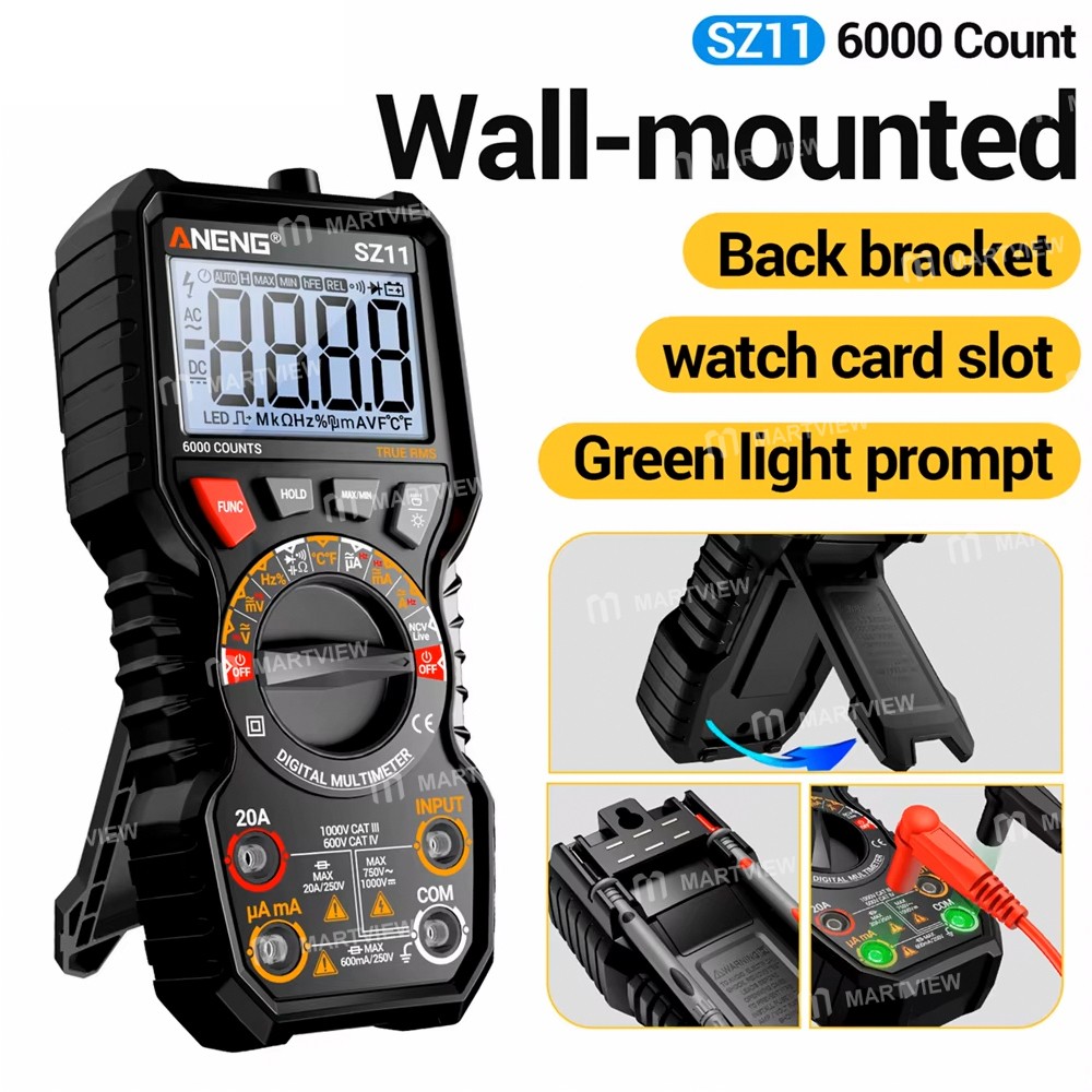 aneng sz11-magnetic-wall-mounted-high-precision-intelligent-multimeter-with-capacitance-measurement-