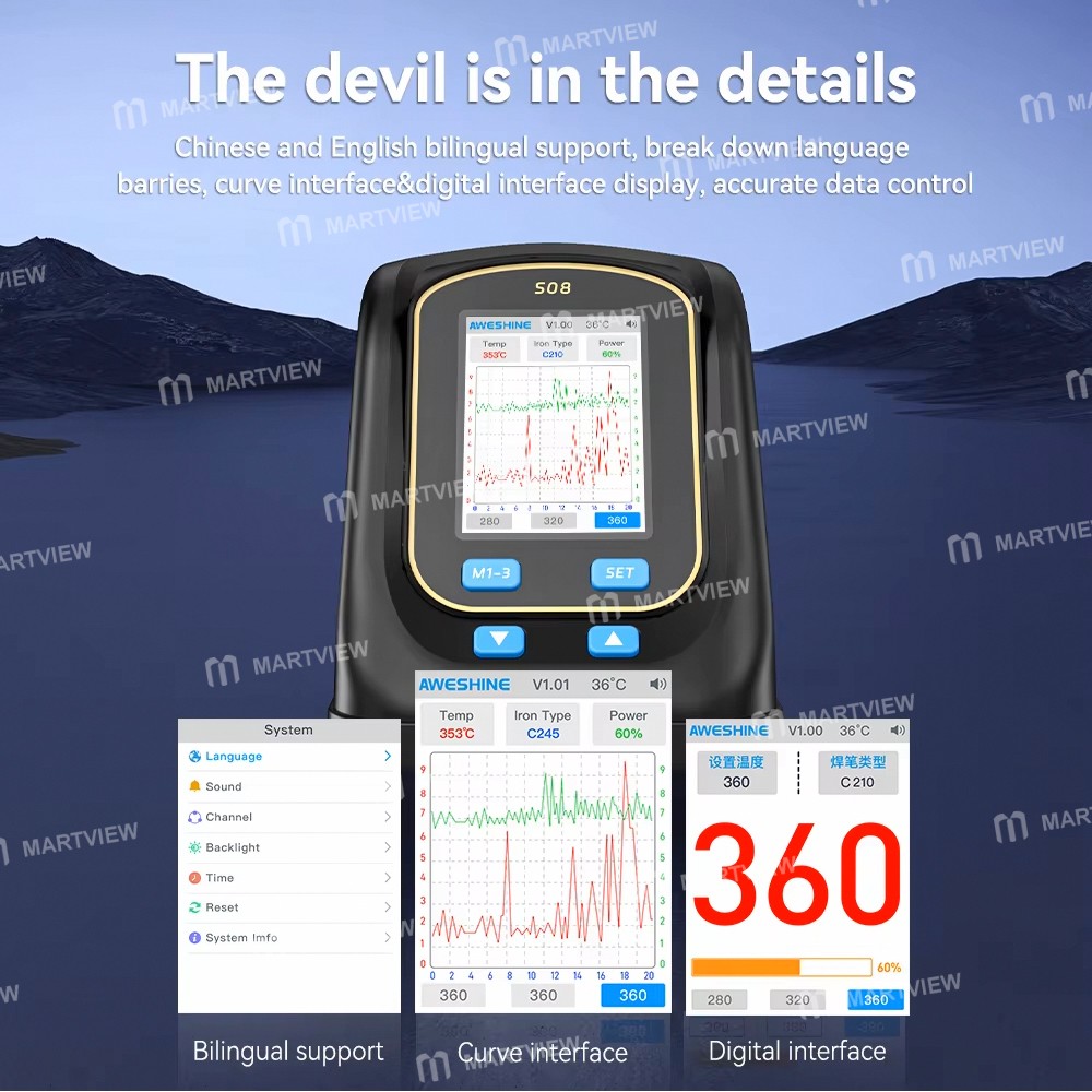 aweshine s08-portable-80w-c210-intelligent-soldering-station-with-curve-temperature-display-4