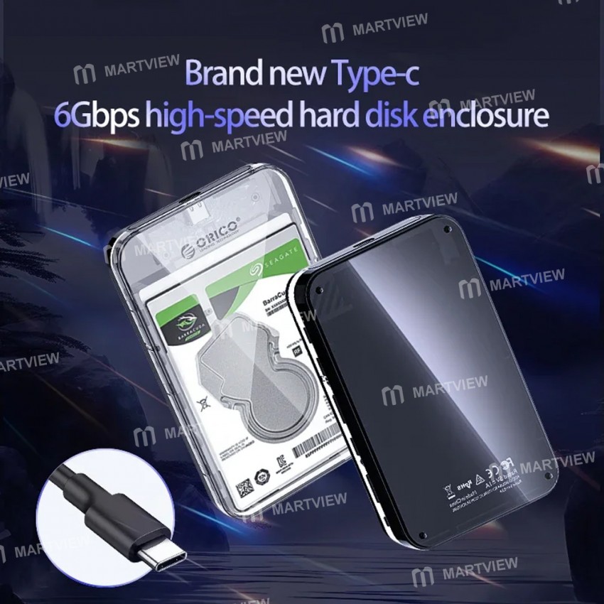 orico dz25-25-inch-type-c-5gbps-transparent-external-storage-hdd-case-with-cyberpunk-design-4