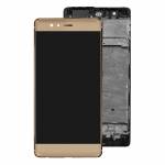 LCD Display Touch Screen Digitizer Assembly Replacement with Frame for Huawei P9 Plus - Gold