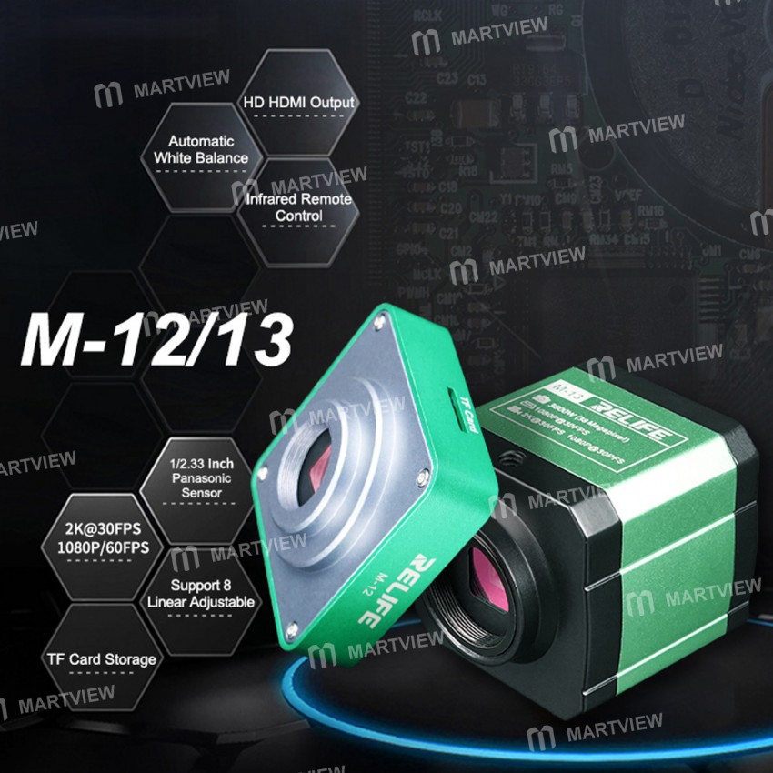 Relife M-12 /  M-13 3800W HDMI Trinocular Microscope HD Camera