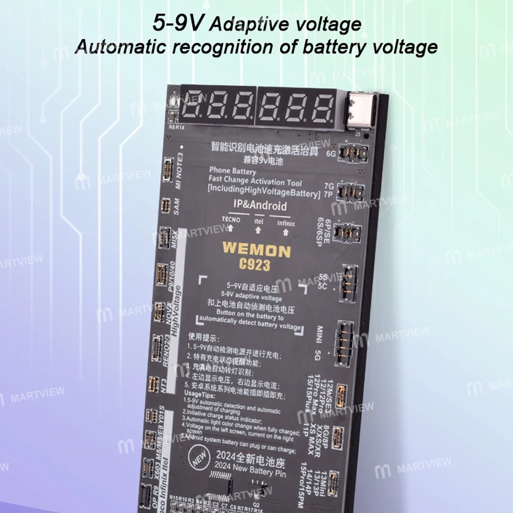 wemon c923-5-9v-adaptive-voltage-fast-charging-activated-board-for-iphone-android-4