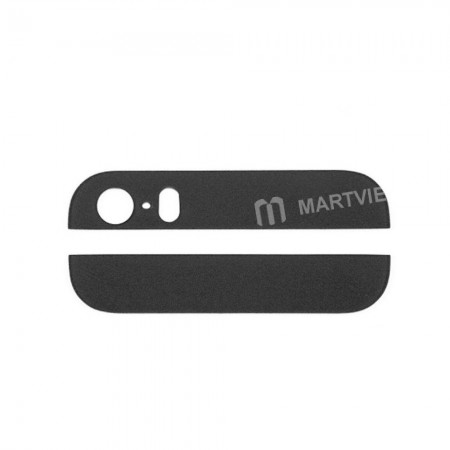 Replacement back cover top bottom glass lens for iPhone 5s black