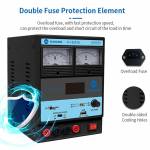 Sunshine P-1502TA 15V 2A Portable LED Digital Display DC Regulated Power Supply with USB Ports