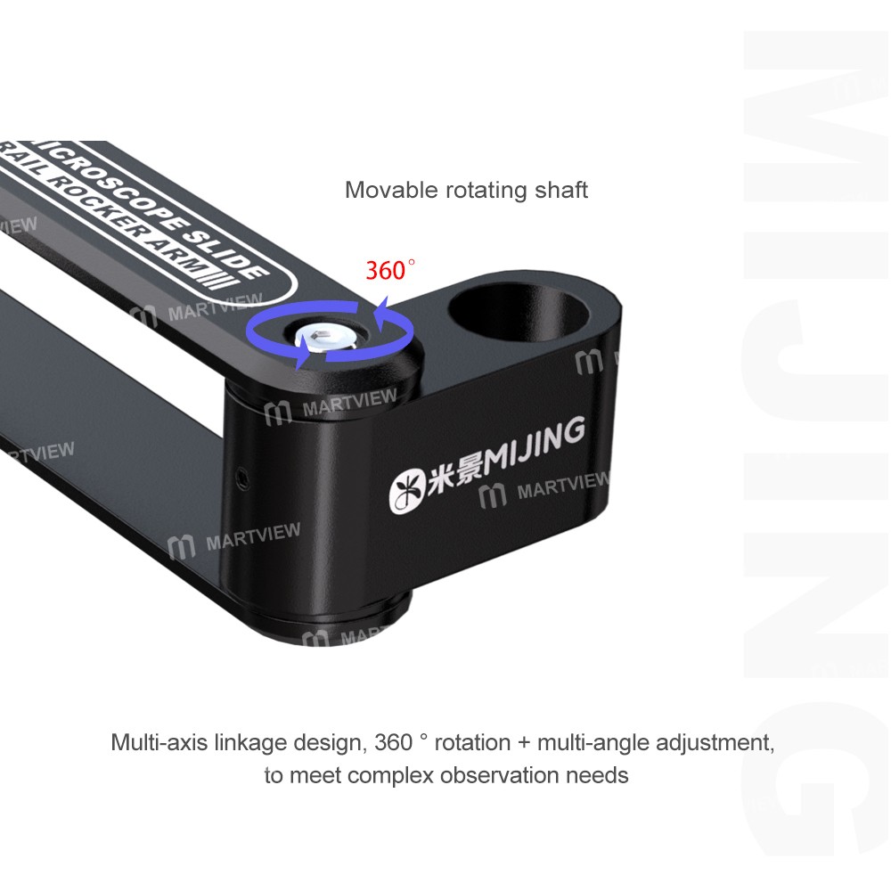 mijing mj4010-32mm-360-universal-metal-swing-arm-liftable-fixed-stand-with-slide-rails-8