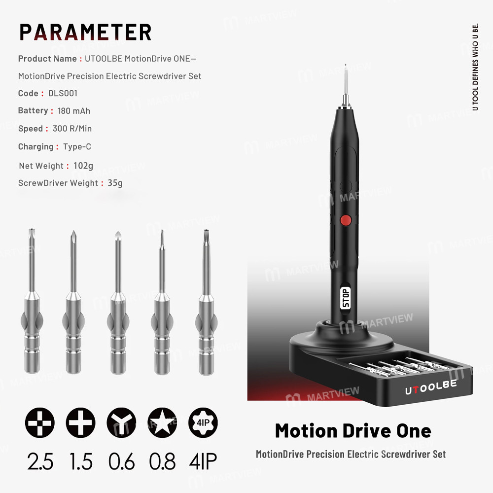 utoolbe dls001-motion-drive-one-bionic-motion-sensing-electric-screwdriver-set-compatible-with-iphon