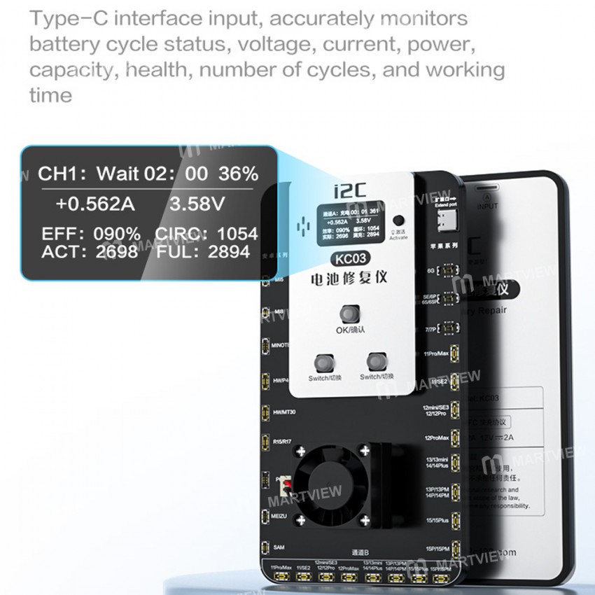 i2c kc03-multi-function-battery-activation-detection-repair-device-6