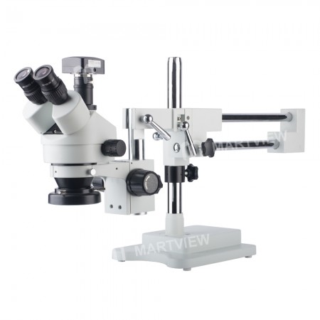 7-45X Trinocular Stereo Microscope with 5million VGA Camera Big Base Extension Holder LED light Stereo Zoom Microscope for Phone MainBoard Repair Electronics Industry