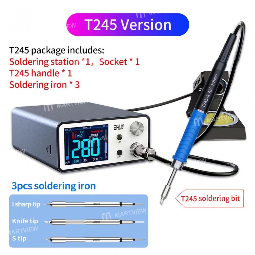 AiXun T3A Intelligent Soldering Station Support T12/T245/936 Series Handle Soldering Iron Tips Elect