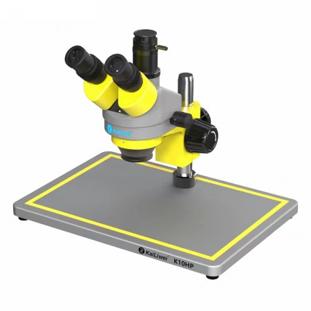 KaiLiWei K10HP 7-50X Synchronous Zoom Trinocular Stereo Microscope with Big Base