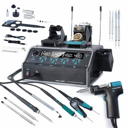 Yihua 948D-V 5-in-1 Micro Hot Air Gun + Soldering Tweezers + Soldering Iron + Suction Tin Gun + Suction Pen Rework Station