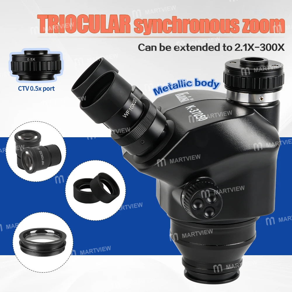 kaisi k-37050-7x-50x-continuous-zoom-trinocular-stereo-microscope-head-for-mobile-phone-pcb-repair-2