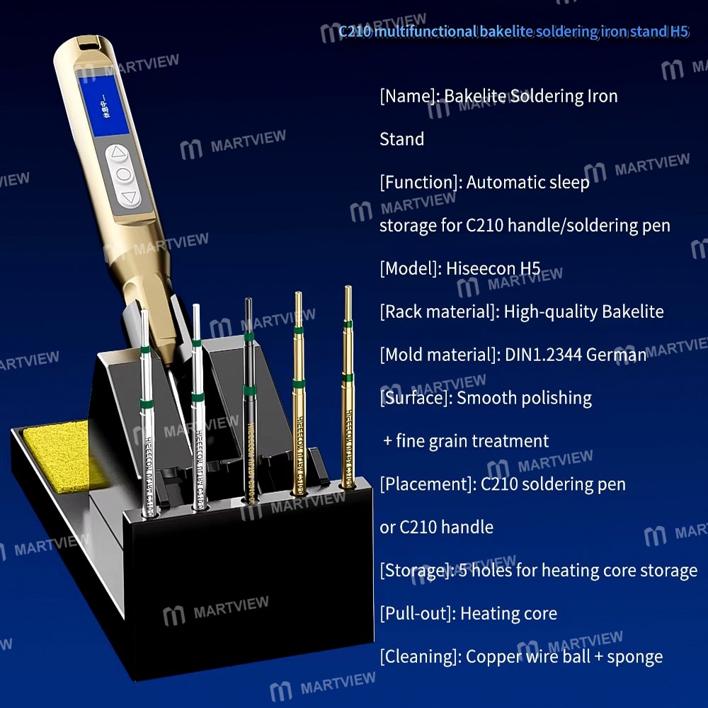 hiseecon h5-multi-functional-metal-anti-scald-bakelite-soldering-iron-stand-for-c210-handle-4