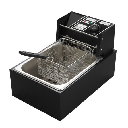 6L Electric Deep Fryer Stainless Steel 2.5KW Removable Oil Filtration Basket Automatic Thermostatic Dishwasher Safe for Commercial Home Use