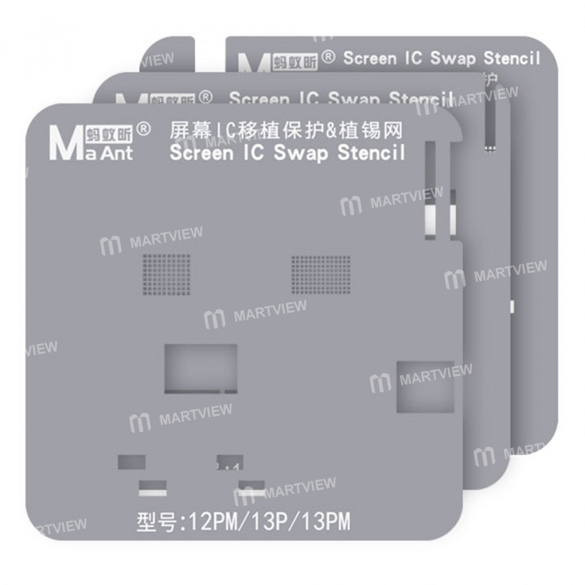 Maant Screen IC Transplant Protection & Tin Planting BGA Reballing Stencil Set for iPhone 11 to 13Pr