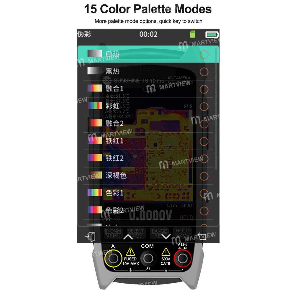 sunshine tb-10-pro-handheld-infrared-thermal-imager-multimeter-for-pcb-repair--temp-measurement-12