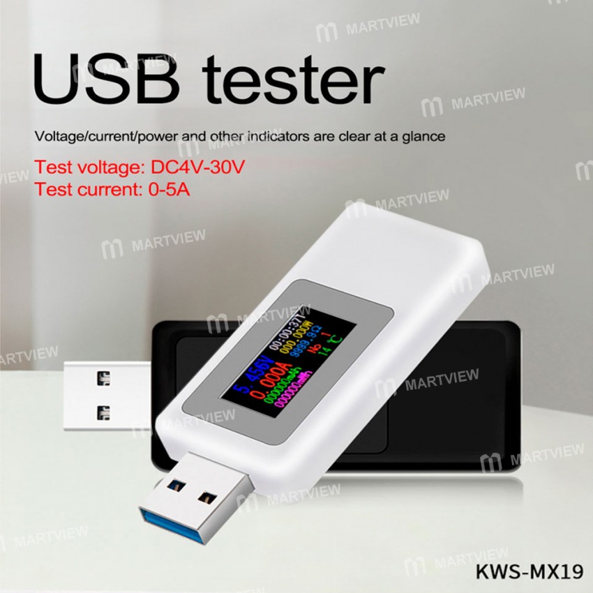 KWS-1902C 10-in-1 DC 4-30V Type-C USB Bidirectional Current and Voltage Tester