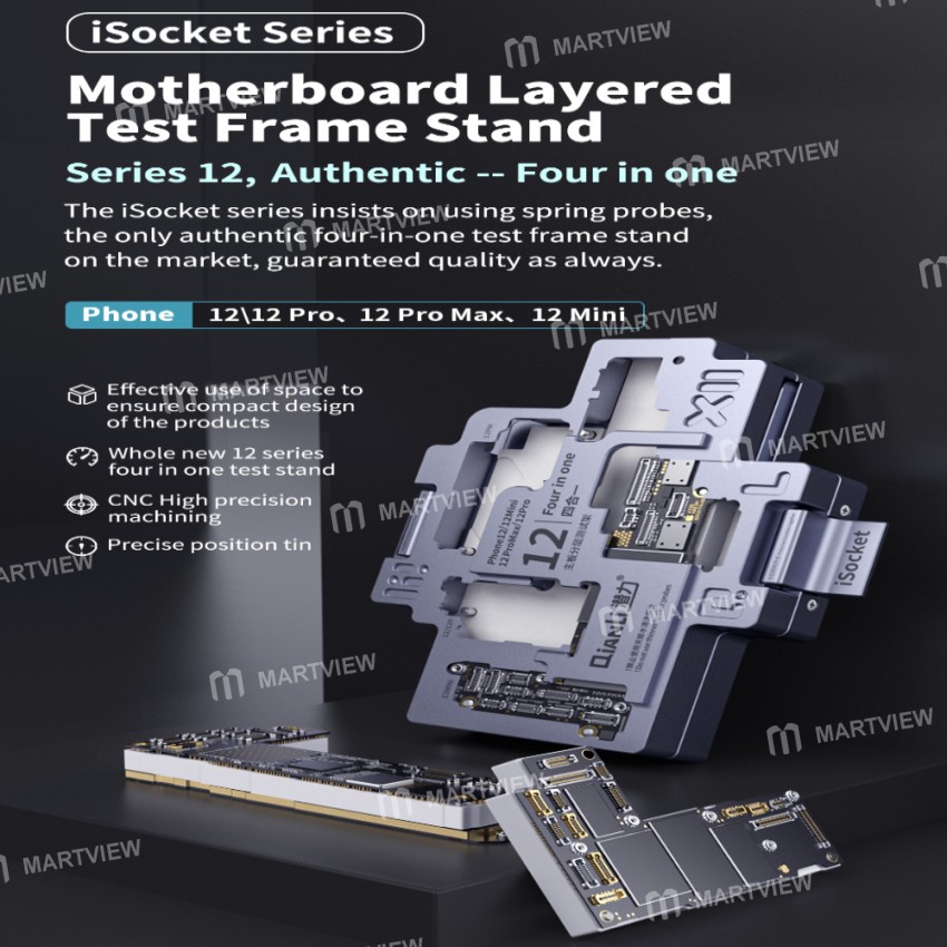 QianLi iSocket 4in1 Mainboard Middle Layer Test Logic RF Board Test Fixture for iPhone 12 / 12 Pro /
