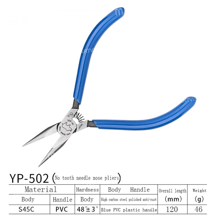 pro rhino-tools-yp-502-120mm-super-hard-toothless-pointy-long-nose-pliers-2