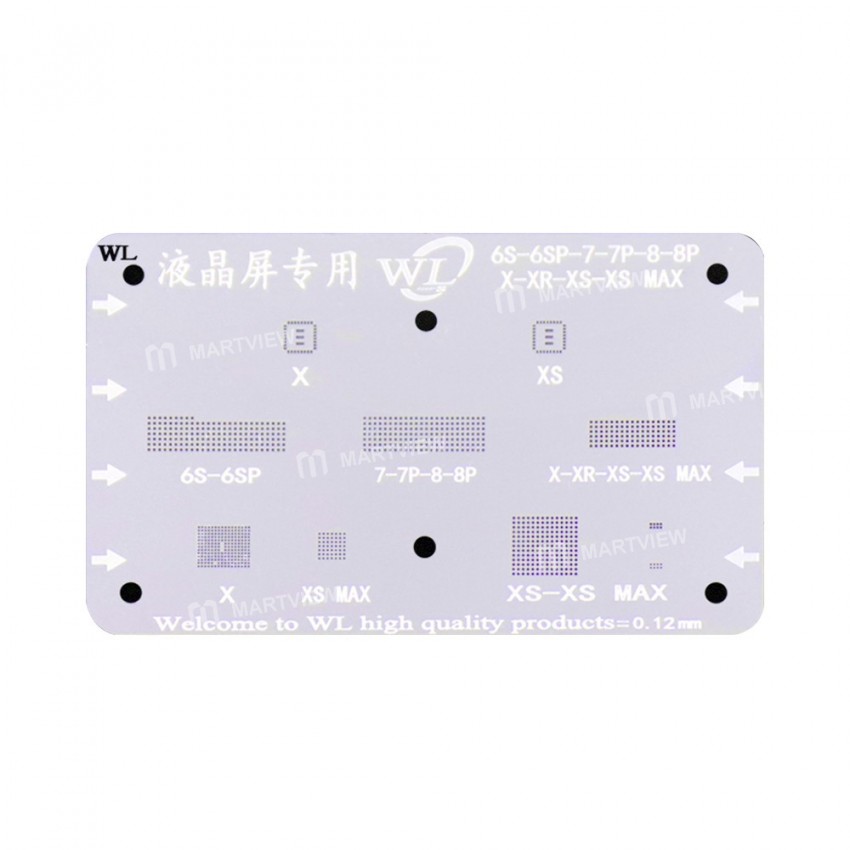 WL LCD Screen IC BGA Reballing Stencil Net for iPhone Xs Max / Xs / XR / X / 8 Plus / 8 / 7 Plus / 7