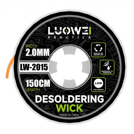 Luowei LW-2015 150cm x 2.0mm Low-residue Anti-static Pure Copper Strong Tin Absorption Wire