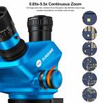 sunshine 71-ultra-b11-65-55x-continuous-fixed-zoom-conversion-trinocular-microscope-with-big-base-10