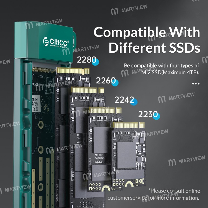 Orico MM2C3-G2 USB3.1 Gen2 Type-C 10Gbps M.2 NVMe / SATA Solid State Drive Enclosure