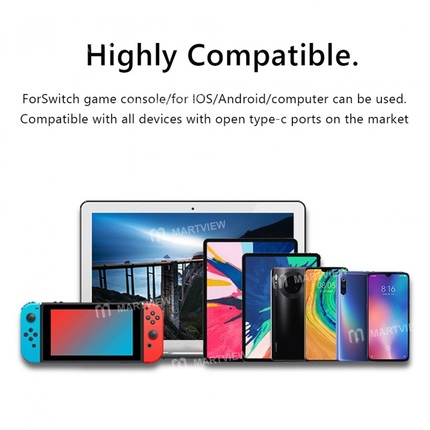 Multi-function 6-in-1 Type-C to USB3.0 Extender Hub